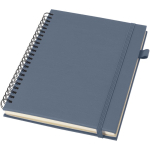 A5-Notizbuch aus Kunstleder mit festem Einband, Spiralbindung und linierten Seiten JournalBooks farbe marineblau