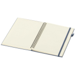 A5-Notizbuch aus Kunstleder mit festem Einband, Spiralbindung und linierten Seiten JournalBooks farbe marineblau zweite Ansicht