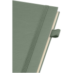 A5-Notizbuch aus Kunstleder mit festem Einband, Spiralbindung und linierten Seiten JournalBooks farbe grün mamoriert Detailansicht 1