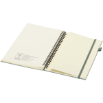 A5-Notizbuch aus Kunstleder mit festem Einband, Spiralbindung und linierten Seiten JournalBooks farbe grün mamoriert dritte Ansicht