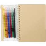 B6-Notizbuch-Set mit Aquarellstiften und transparenter Tasche farbe natürliche farbe zweite Vorderansicht