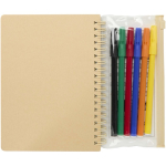B6-Notizbuch-Set mit Aquarellstiften und transparenter Tasche farbe natürliche farbe zweite Rückansicht