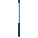 Kugelschreiber aus recyceltem Aluminium mit Softgrip und blauer Tinte farbe marineblau zweite Rückansicht