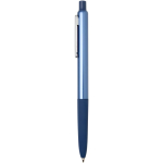Kugelschreiber aus recyceltem Aluminium mit Softgrip und blauer Tinte farbe marineblau Seitenansicht