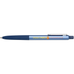 Kugelschreiber aus recyceltem Aluminium mit Softgrip und blauer Tinte farbe marineblau