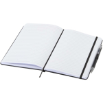 Set aus A5-Notizbuch mit festem Einband und Kugelschreiber mit blauer Tinte farbe schwarz zweite Ansicht