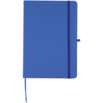 Set aus A5-Notizbuch mit festem Einband und Kugelschreiber mit blauer Tinte farbe köngisblau zweite Vorderansicht
