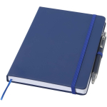 Set aus A5-Notizbuch mit festem Einband und Kugelschreiber mit blauer Tinte farbe marineblau