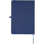 Set aus A5-Notizbuch mit festem Einband und Kugelschreiber mit blauer Tinte farbe marineblau zweite Rückansicht
