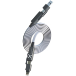 Magnetisches Ladekabel mit Aufrollfunktion und zwei Eingängen 60 W farbe grau