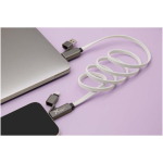 Magnetisches Ladekabel mit Aufrollfunktion und zwei Eingängen 60 W farbe grau Lifestyle-Bild