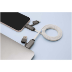 Magnetisches Ladekabel mit Aufrollfunktion und zwei Eingängen 60 W farbe grau Lifestyle-Bild 2