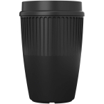 Wiederverwendbarer Becher mit 360°-Deckel und Isolierrand 350 ml farbe schwarz zweite Vorderansicht