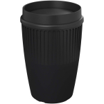 Wiederverwendbarer Becher mit 360°-Deckel und Isolierrand 350 ml farbe schwarz