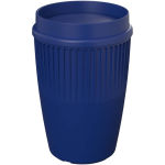 Wiederverwendbarer Becher mit 360°-Deckel und Isolierrand 350 ml farbe blau