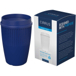 Wiederverwendbarer Becher mit 360°-Deckel und Isolierrand 350 ml farbe blau vierte Ansicht