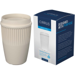 Wiederverwendbarer Becher mit 360°-Deckel und Isolierrand 350 ml farbe sandbraun vierte Ansicht