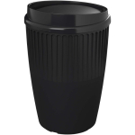Einwandiger Mehrwegbecher aus recyceltem Kunststoff 350 ml farbe schwarz