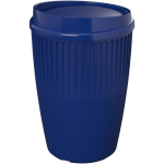 Einwandiger Mehrwegbecher aus recyceltem Kunststoff 350 ml farbe blau