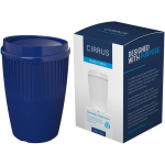 Einwandiger Mehrwegbecher aus recyceltem Kunststoff 350 ml farbe blau vierte Ansicht