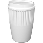 Einwandiger Mehrwegbecher aus recyceltem Kunststoff 350 ml farbe weiß