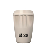 Einwandiger Mehrwegbecher aus recyceltem Kunststoff 350 ml Ansicht mit Druckbereich