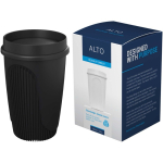 Einwandiger Becher mit 360°-Deckel und Isolierrand 350 ml farbe schwarz vierte Ansicht