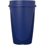 Einwandiger Becher mit 360°-Deckel und Isolierrand 350 ml farbe blau zweite Seitenansicht