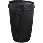 Wiederverwendbarer Becher mit Klappdeckel und Isolierring 350 ml farbe schwarz