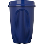 Wiederverwendbarer Becher mit Klappdeckel und Isolierring 350 ml farbe blau zweite Vorderansicht