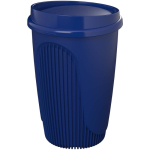 Wiederverwendbarer Becher mit Klappdeckel und Isolierring 350 ml farbe blau