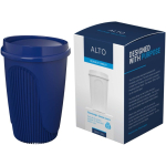 Wiederverwendbarer Becher mit Klappdeckel und Isolierring 350 ml farbe blau vierte Ansicht