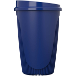 Wiederverwendbarer Becher mit Klappdeckel und Isolierring 350 ml farbe blau Seitenansicht