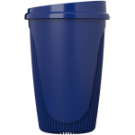 Wiederverwendbarer Becher mit Klappdeckel und Isolierring 350 ml farbe blau zweite Seitenansicht