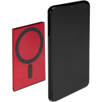 Magnetisches Kartenetui mit RFID-Schutz und recycelten Materialien farbe rot zweite Ansicht