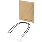 5-in-1-Ladekabel mit Umhängeband und 65-W-Schnellladefunktion farbe weiß Ansicht mit Tampondruck