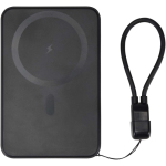 Powerbank mit magnetischer Befestigung und Umhängeband 5.000 mAh farbe schwarz zweite Rückansicht