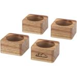 Serviettenringe aus Akazienholz, 4er-Set farbe holzton Druckansicht des Logos 2