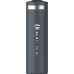 Doppelwandiger Thermobecher mit dichtem Klappdeckel 470 ml Stanley farbe blaugrau Druckansicht des Logos 2