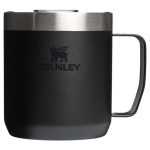 Thermobecher aus Edelstahl mit Spritzschutzdeckel 350 ml Stanley farbe schwarz zweite Vorderansicht
