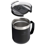 Thermobecher aus Edelstahl mit Spritzschutzdeckel 350 ml Stanley farbe schwarz