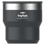 Stapelbarer Thermobecher mit doppelwandigem Edelstahl 295 ml Stanley farbe schwarz Druckansicht des Logos 2