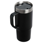 Thermobecher mit spritzgeschütztem Deckel und Doppelwand 473 ml Stanley farbe schwarz dritte Rückansicht