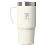 Thermobecher mit spritzgeschütztem Deckel und Doppelwand 473 ml Stanley farbe beige Druckansicht des Logos 2