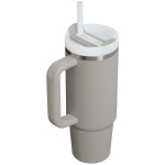 Stanley Thermobecher 890 ml mit Drehdeckel und wiederverwendbarem Trinkhalm farbe grau zweite Rückansicht