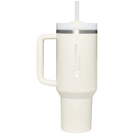 Stanley Thermobecher 890 ml mit Drehdeckel und wiederverwendbarem Trinkhalm farbe beige Druckansicht des Logos 2