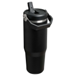 Stanley Thermobecher 890 ml mit auslaufsicherem Klapptrinkhalm farbe schwarz zweite Rückansicht