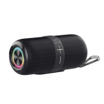 Kabelloser Bluetooth-Lautsprecher mit Mikrofon und USB-C 30 W Prixton farbe schwarz Seitenansicht