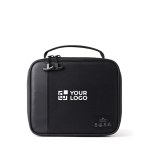 Thermotasche für das Mittagessen mit Außentasche und Tragegriff Nordic Drift Storm farbe schwarz Ansicht mit Druckbereich