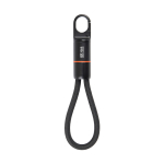 USB-C-Schnellladekabel mit Karabiner Nordic Drift Everest 60W farbe schwarz Ansicht mit Druckbereich